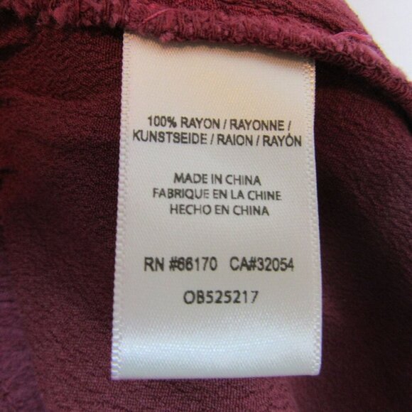 NEW Anthropologie Flowy Burgundy Rayon Shorts XS Elastic Waistband HEI-HEI - Picture 7 of 7